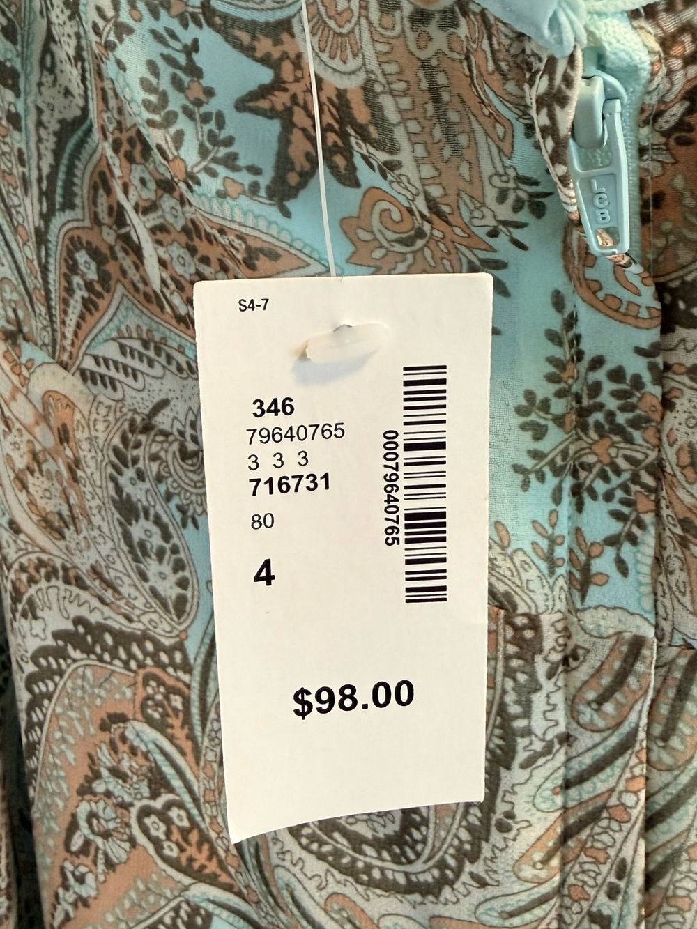 RW &Company Light Blue Paisley Halter Maxi Dress - Picture 4 of 4